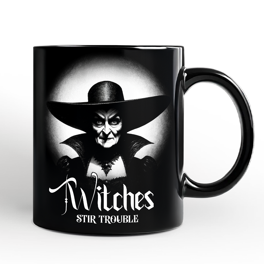 Witch Spooky Portrait Personalized Mug Horror Villain Theme Halloween Gift with Custom Name