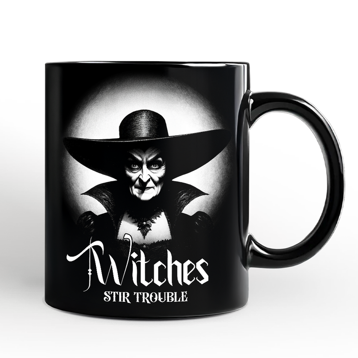 Witch Spooky Portrait Personalized Mug Horror Villain Theme Halloween Gift with Custom Name