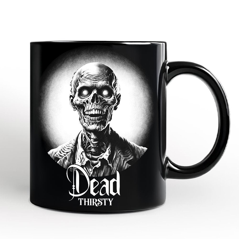 Zombie Spooky Portrait Personalized Mug Horror Villain Theme Halloween Gift with Custom Name Personalized Ceramic Mug OrnamentallyYou Black Non-Custom 