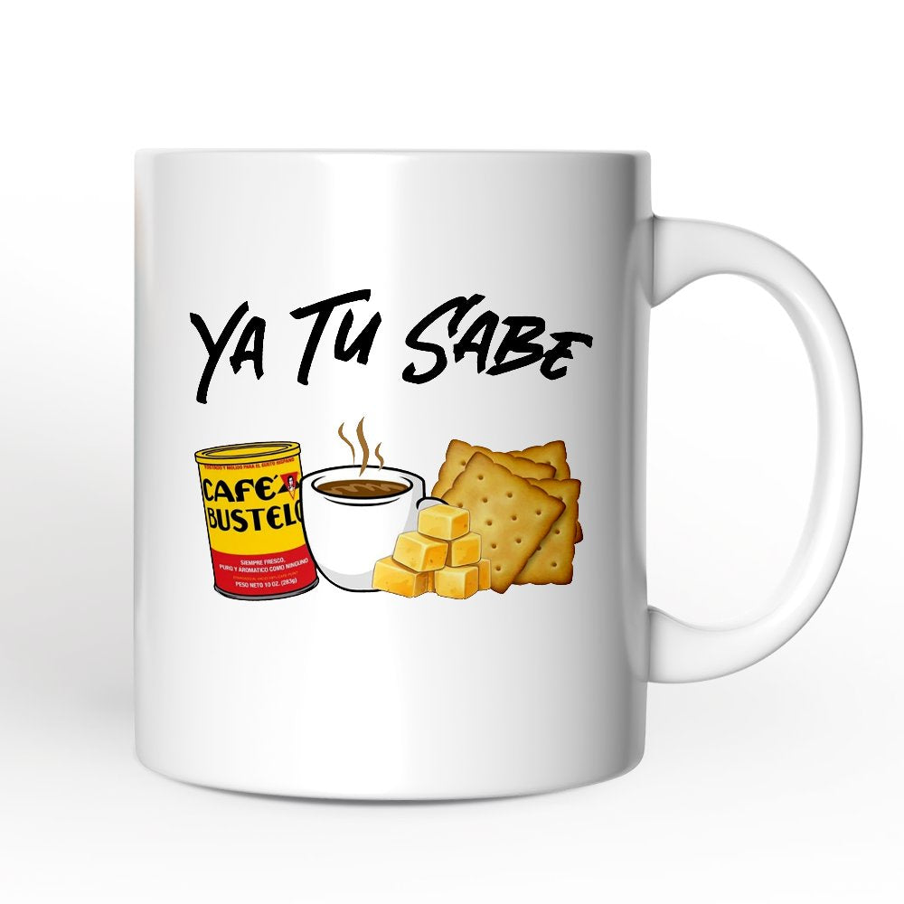 Ya Tu Sabe Café Queso and Galleta Personalized Mug, Funny Latin Coffee Gift with Custom Name For Caffeine Lover Personalized Ceramic Mug OrnamentallyYou 12oz Mug Non-Custom 