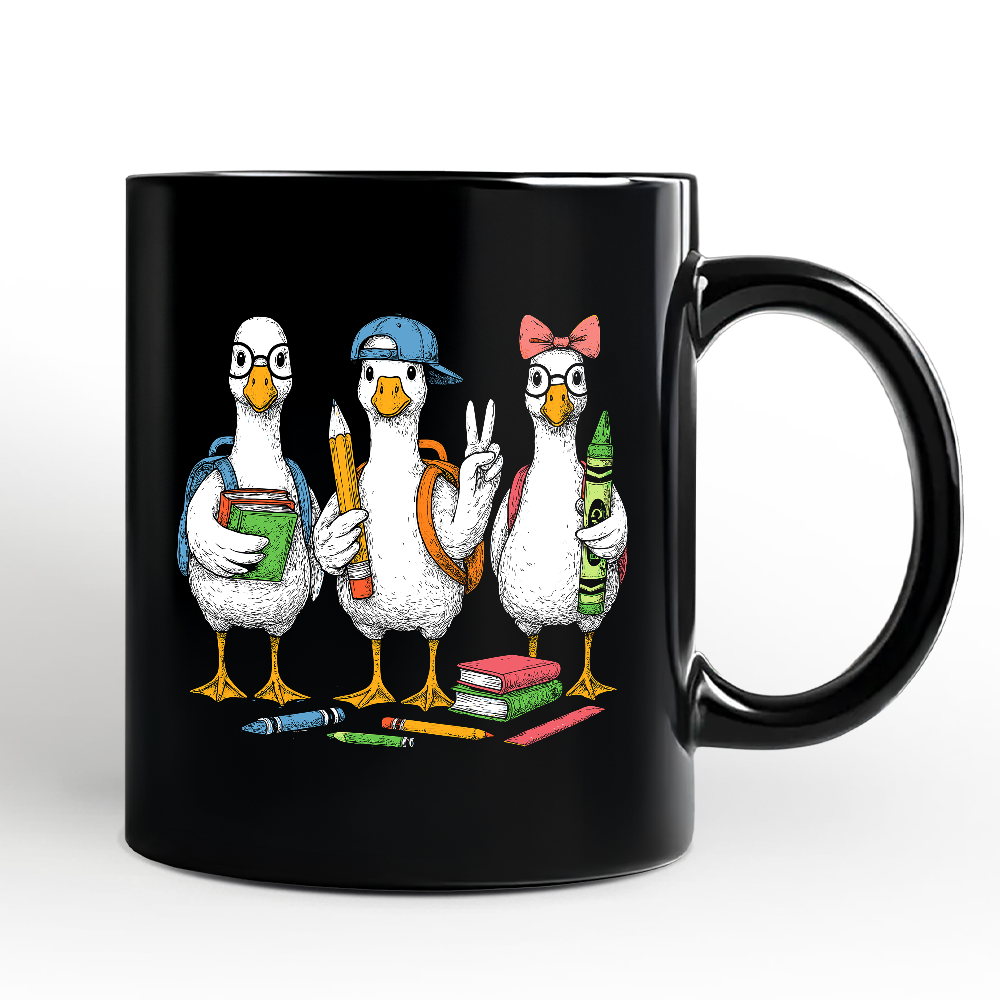 Goose Back to School Personalized Mug, Cute Teacher Student Classroom Gift with Custom Name