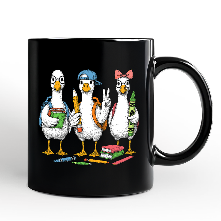 Goose Back to School Personalized Mug, Cute Teacher Student Classroom Gift with Custom Name