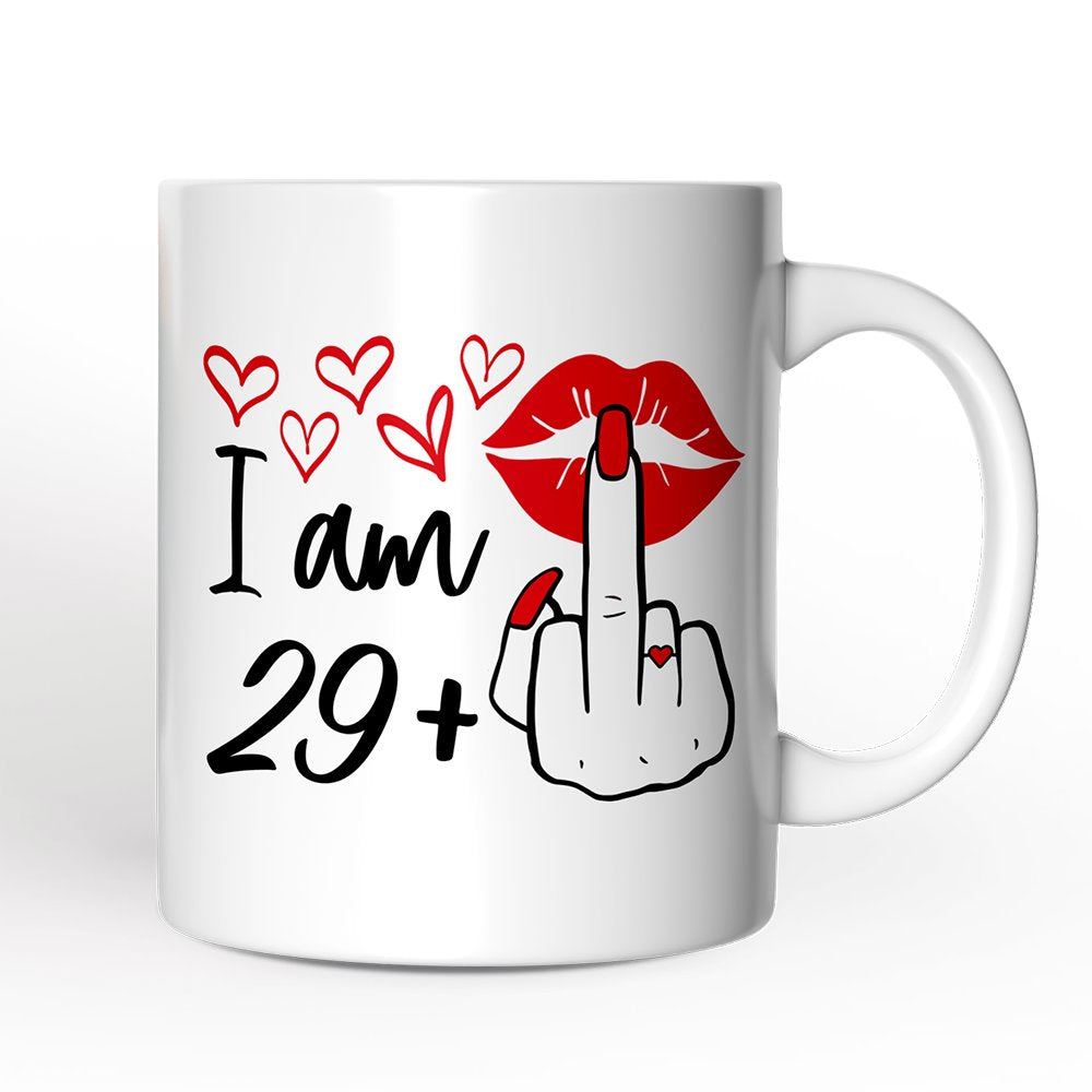30 Birthday Personalized Mug For Women, 29 Plus Sarcastic Gift With Custom Name Personalized Ceramic Mug OrnamentallyYou 12oz Mug Non-Custom 