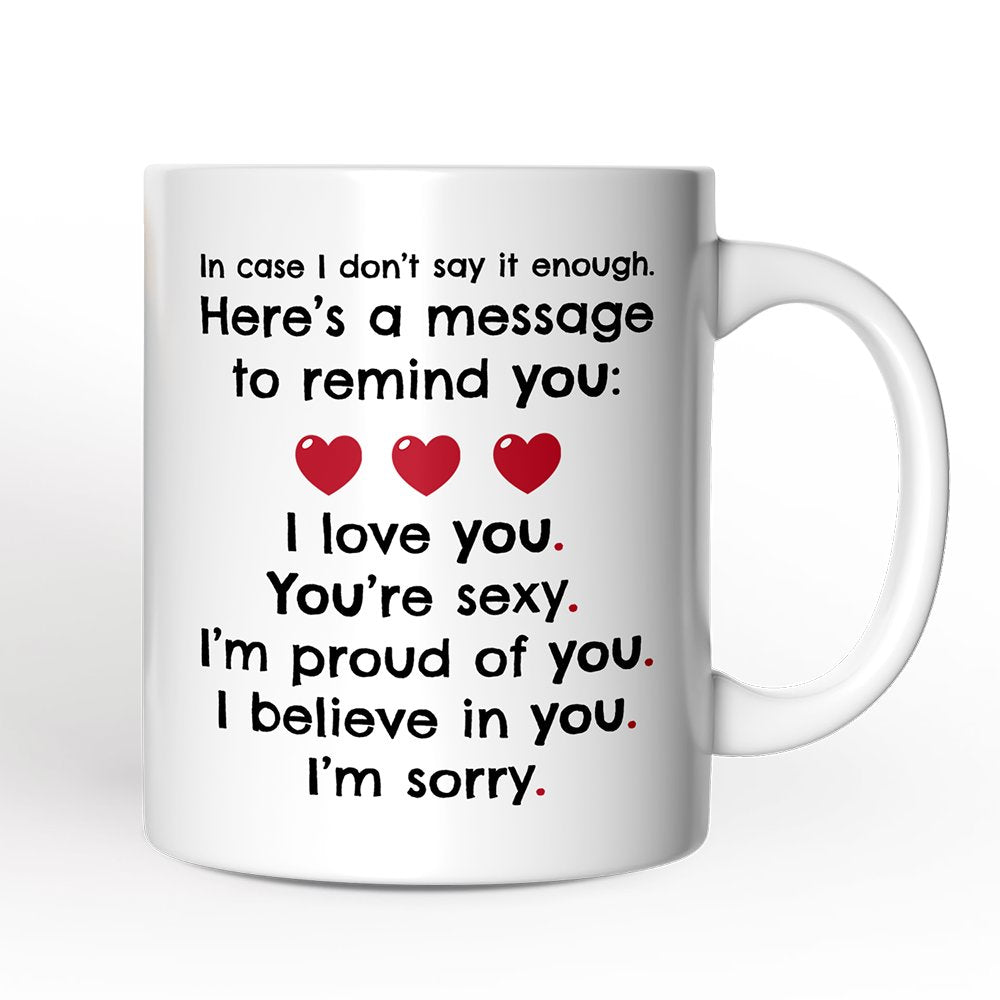 All The Things to Say Heartful Message Personalized Mug, Romantic Sincere Gift For Husband or Wife With Custom Name Personalized Ceramic Mug OrnamentallyYou 12oz Mug Non-Custom 