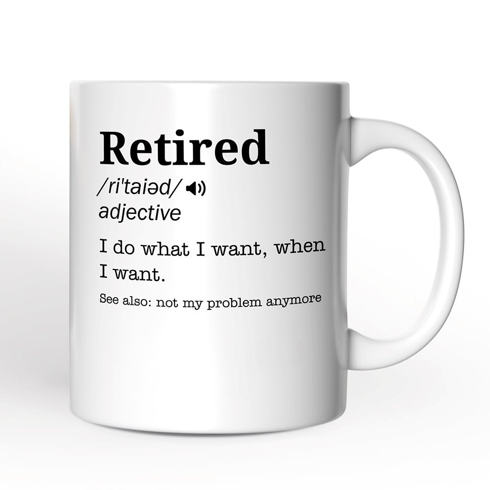 Custom Name Definition of Retired Gift, Funny Personalized Mug for Retiree Personalized Ceramic Mug OrnamentallyYou 