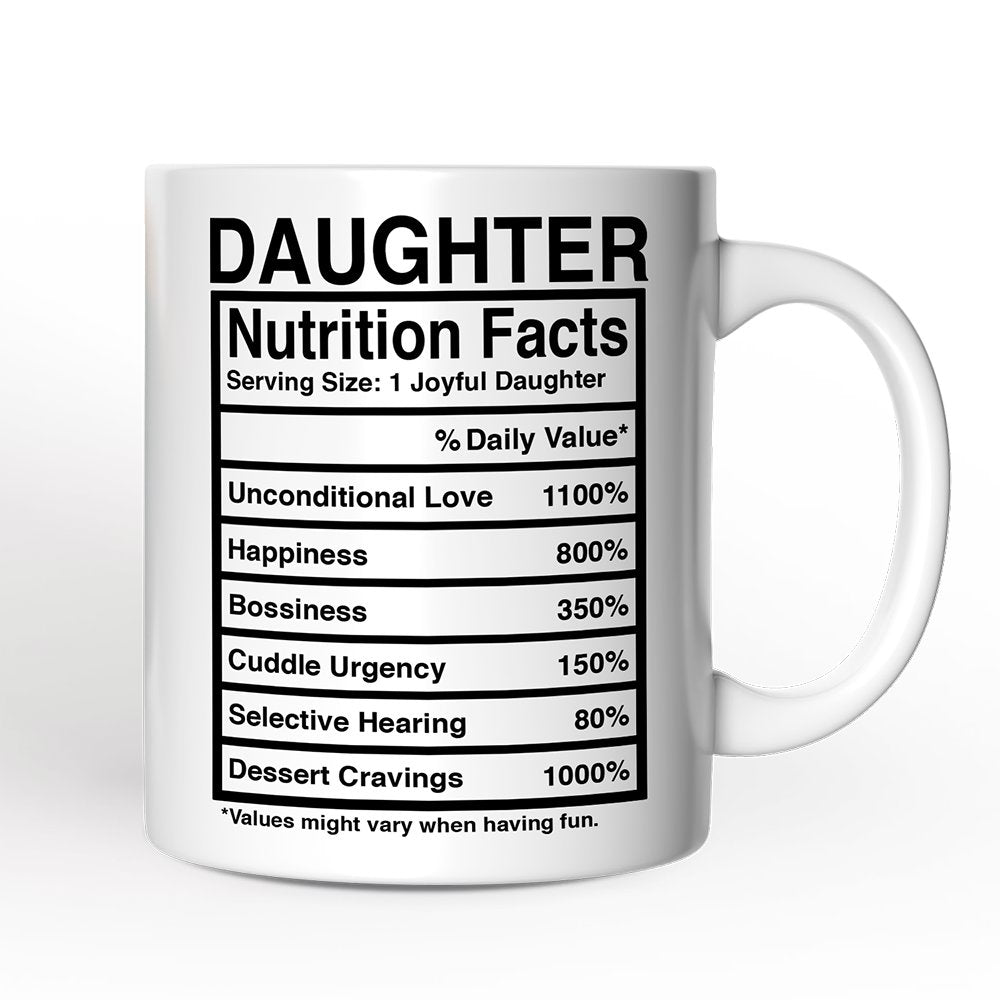 Daughter Nutrition Facts Personalized Mug, Birthday Gift With Custom Names and Percentages Personalized Ceramic Mug OrnamentallyYou 12oz Mug Non-Custom 