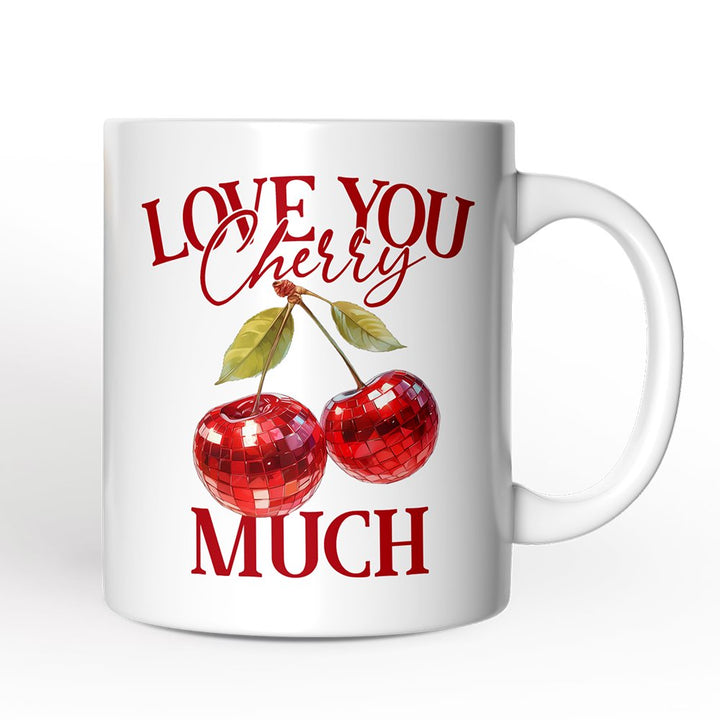 Disco Cherry Love You Cherry Much Personalized Mug, Aesthetic Gift With Custom Name Personalized Ceramic Mug OrnamentallyYou 12oz Mug Non-Custom 