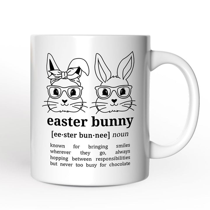 Easter Bunny Definition Personalized Mug, Funny Spring Gift With Custom Name Personalized Ceramic Mug OrnamentallyYou 12oz Mug Non-Custom 