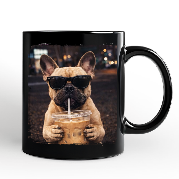 French Bulldog Iced Coffee Mug, Funny Dog Parents Gift