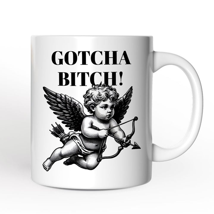 Funny Valentine's Day Cupid Personalized Mug, Vintage Sarcastic Gift With Custom Name Personalized Ceramic Mug OrnamentallyYou 12oz Mug Non-Custom 