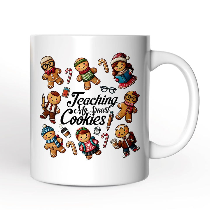 Gingerbread Teacher Personalized Mug, Teaching My Smart Cookies Gift with Custom Name Personalized Ceramic Mug OrnamentallyYou 