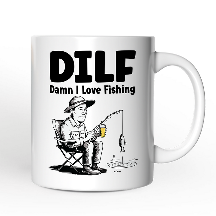 I Love Fishing Personalized Mug, Playful Fisherman Lover Man's Gift With Custom Name