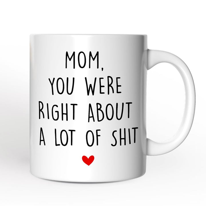Mom You Were Right About a Lot Of Things Personalized Mug, Funny Gift For Mom With Custom Name Personalized Ceramic Mug OrnamentallyYou Non-Custom 