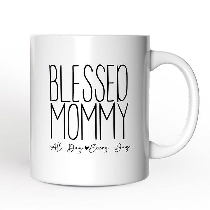 New Mom Personalized Mug, Blessed Mommy Gift With Custom Name and Year Personalized Ceramic Mug OrnamentallyYou 12oz Mug Non-Custom 