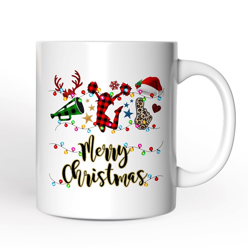 Personalized Mug Cheer Buffalo Plaid Christmas, Cheer Team or Coach Gift Personalized Ceramic Mug OrnamentallyYou 12oz Mug Non-Custom 