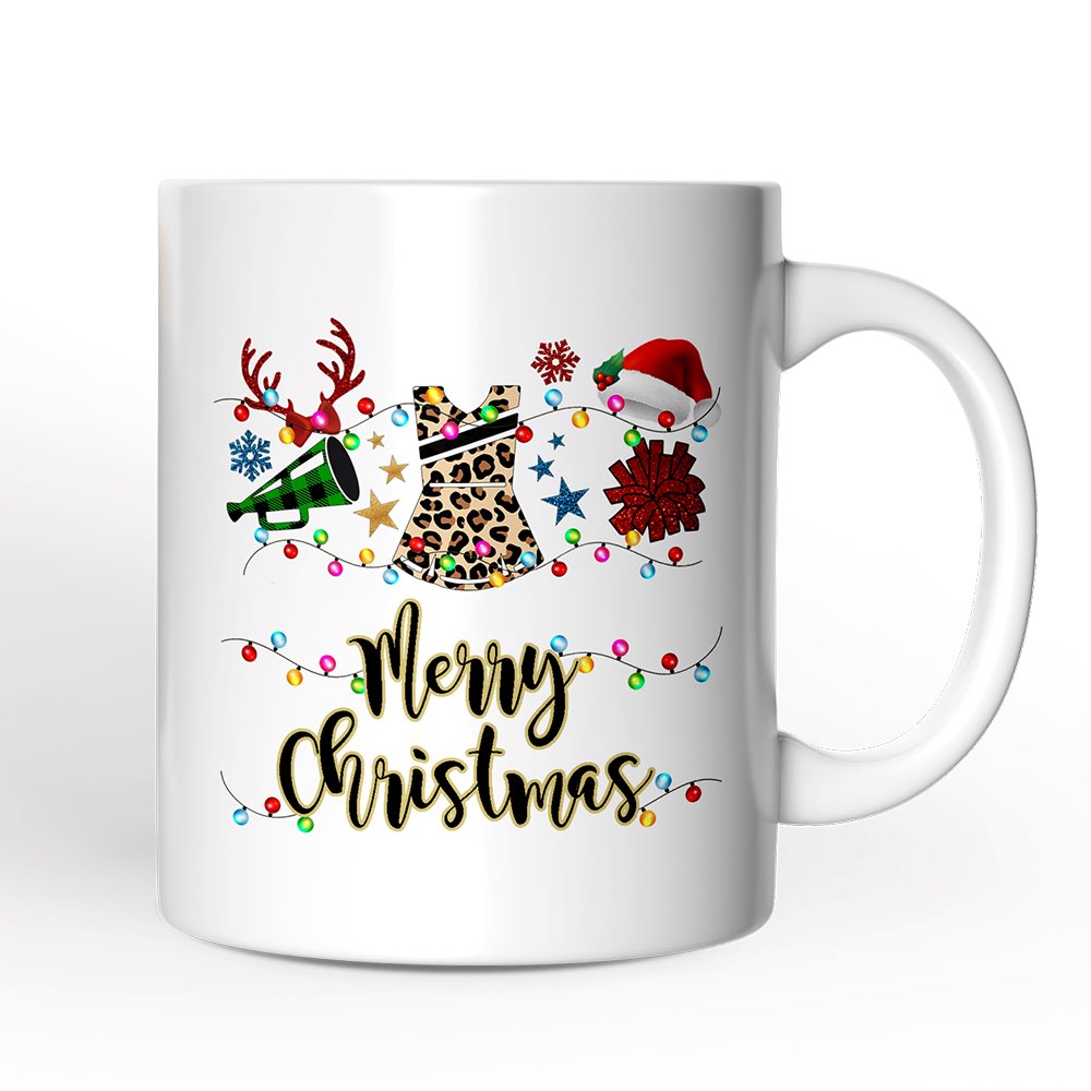 Personalized Mug Cheerleader Buffalo Plaid Christmas, Cheer Mom Gift Personalized Ceramic Mug OrnamentallyYou 