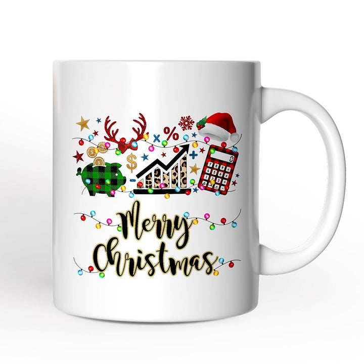 Personalized Mug Finance Professional Buffalo Plaid Christmas, Custom Accountant and Financial Advisor Gift Personalized Ceramic Mug OrnamentallyYou 