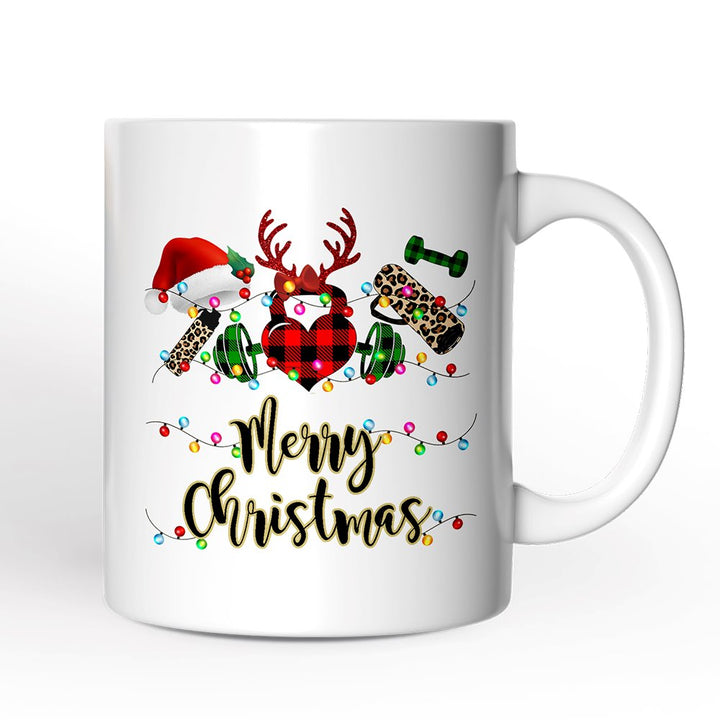 Personalized Mug Gym Buffalo Plaid Christmas, Personal Trainer Gift Personalized Ceramic Mug OrnamentallyYou 12oz Mug Non-Custom 