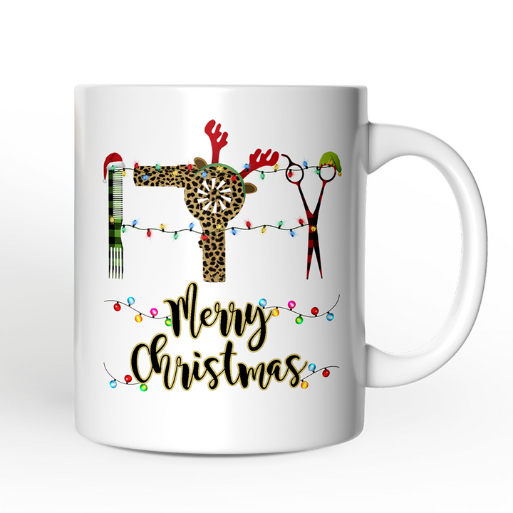 Personalized Mug Hairdresser Buffalo Plaid Christmas