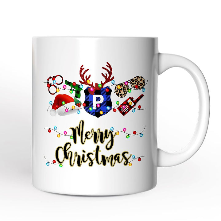 Personalized Mug Police Officer Christmas Buffalo Plaid Christmas Personalized Ceramic Mug OrnamentallyYou 12oz Mug Non-Custom 