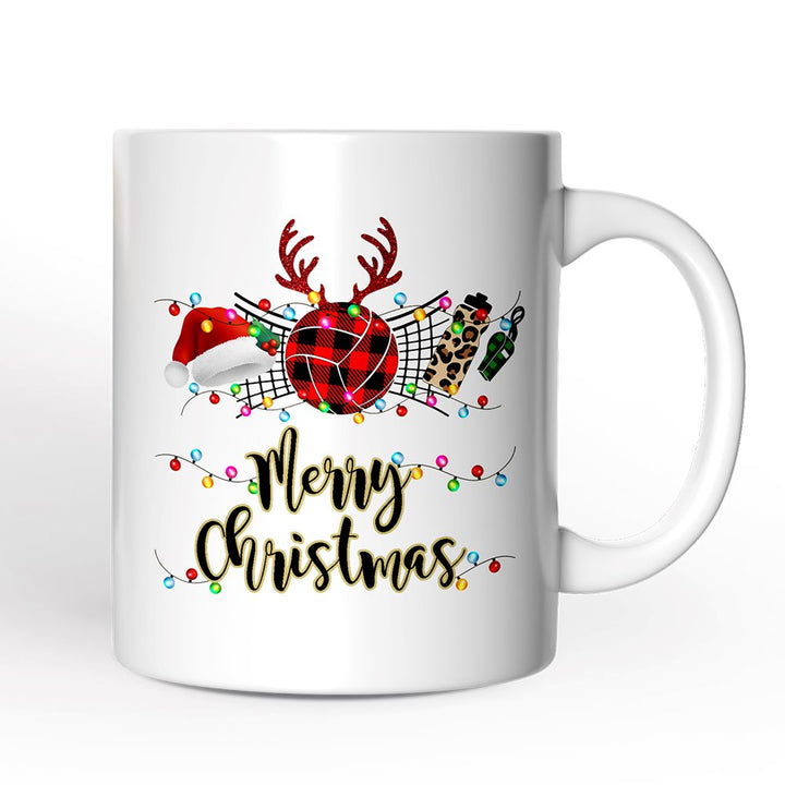 Personalized Mug Volleyball Buffalo Plaid Christmas, Team and Coaches Gift Personalized Ceramic Mug OrnamentallyYou 12oz Mug Non-Custom 