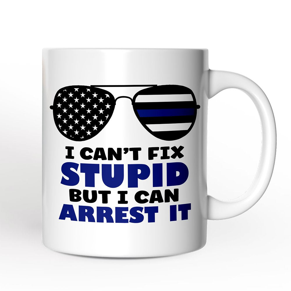 Police Officer Personalized Mug, I Can't Fix But I Can Arrest It Gift With Custom Name Personalized Ceramic Mug OrnamentallyYou 12oz Mug Non-Custom 