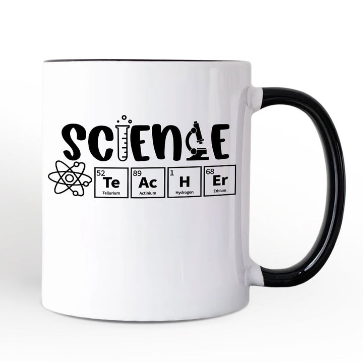 Science Teacher Elements Personalized Mug, Periodic Table Gift for Educators with Custom Name Personalized Ceramic Mug OrnamentallyYou White - Black Non-Custom 