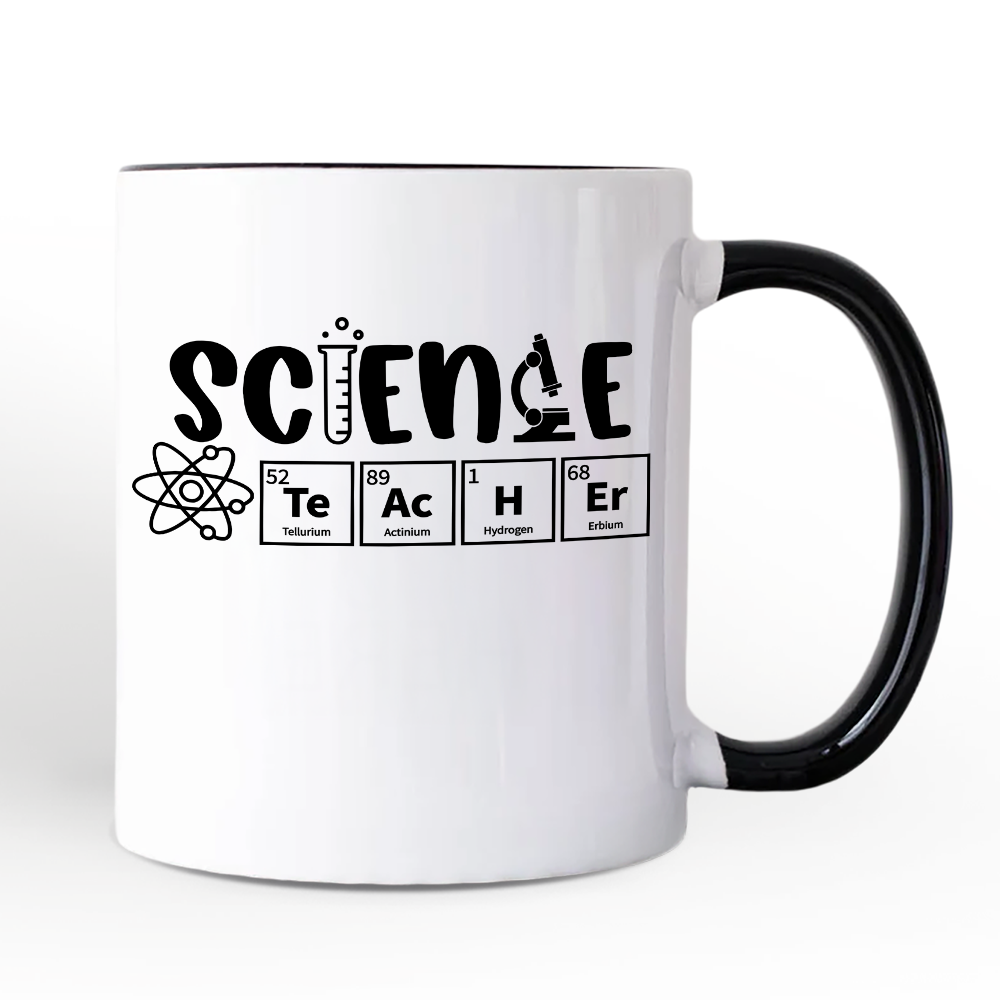Science Teacher Elements Personalized Mug, Periodic Table Gift for Educators with Custom Name