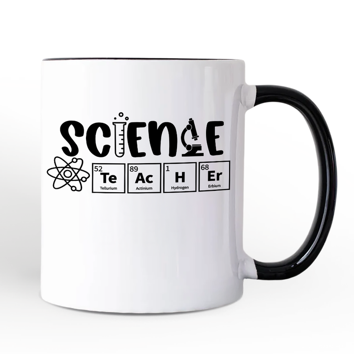 Science Teacher Elements Personalized Mug, Periodic Table Gift for Educators with Custom Name