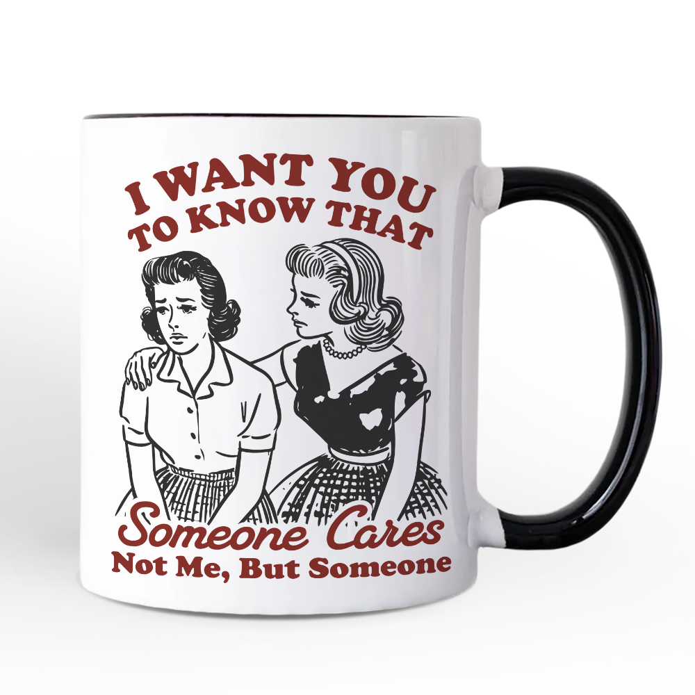 Someone Cares Retro Sarcastic Personalized Mug, Funny Vintage Quote Gift with Custom Name