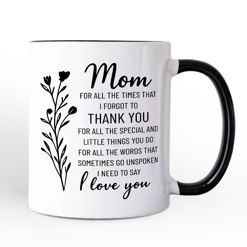 Thank You Mom Personalized Mug, Minimalist Mama Gift with Custom Name