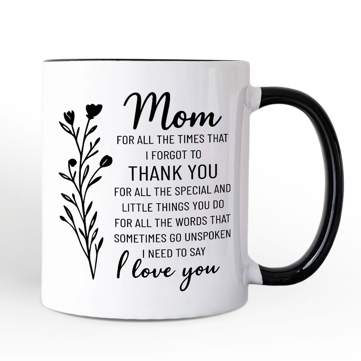 Thank You Mom Personalized Mug, Minimalist Mama Gift with Custom Name