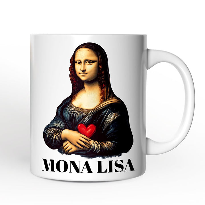 Valentine Style Mona Lisa Personalized Mug, Leonardo da Vinci Vintage Art Lover Gift Personalized Ceramic Mug OrnamentallyYou 12oz Mug Non-Custom 