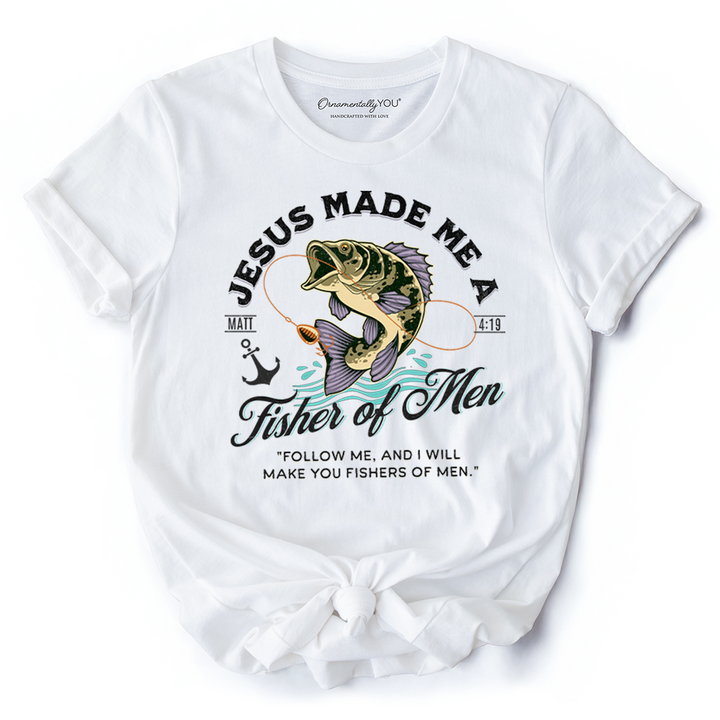 Fisher of Men Christian T-Shirt, Matthew 4:19 Bible Verse Fisherman Tee