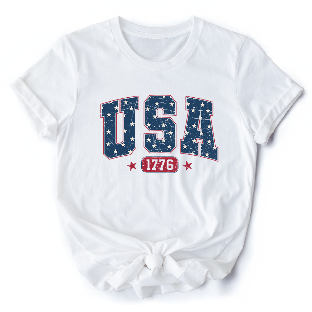 USA 1776 Stars T-Shirt, Bold Patriotic Tee for Independence Day