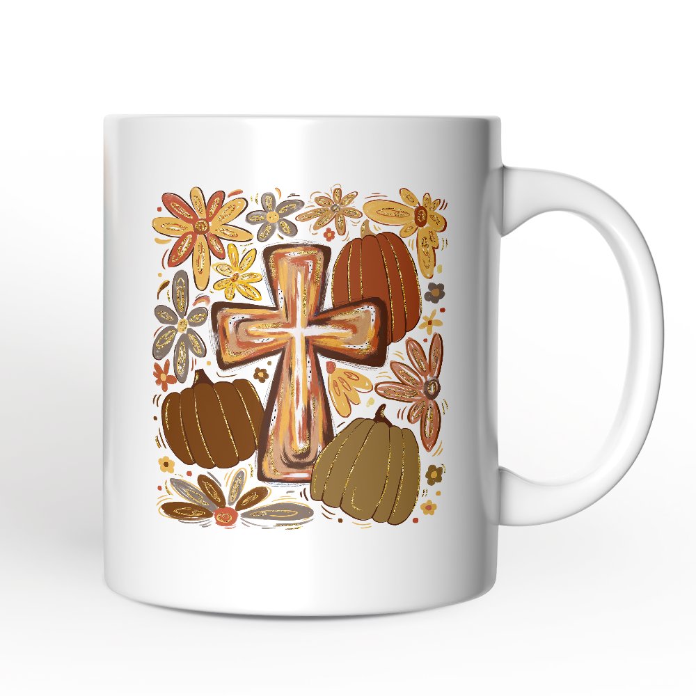 Fall Blessings Personalized Mug, Autumn Christian Faith Gift with Custom Name Personalized Ceramic Mug OrnamentallyYou 12oz Mug Non-Custom 