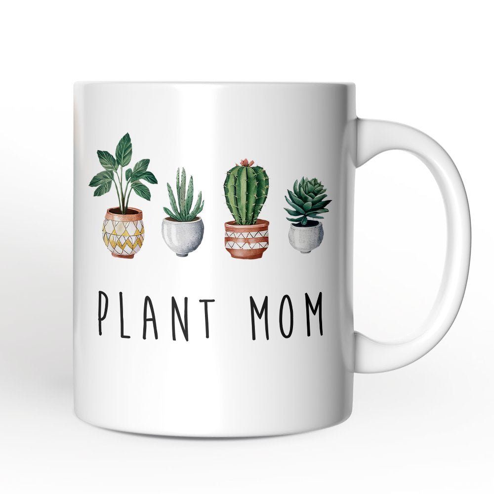 Minimalist Plant Mom Personalized Mug, Custom Gift with Name for Plant Lovers Personalized Ceramic Mug OrnamentallyYou 12oz Mug Non-Custom 