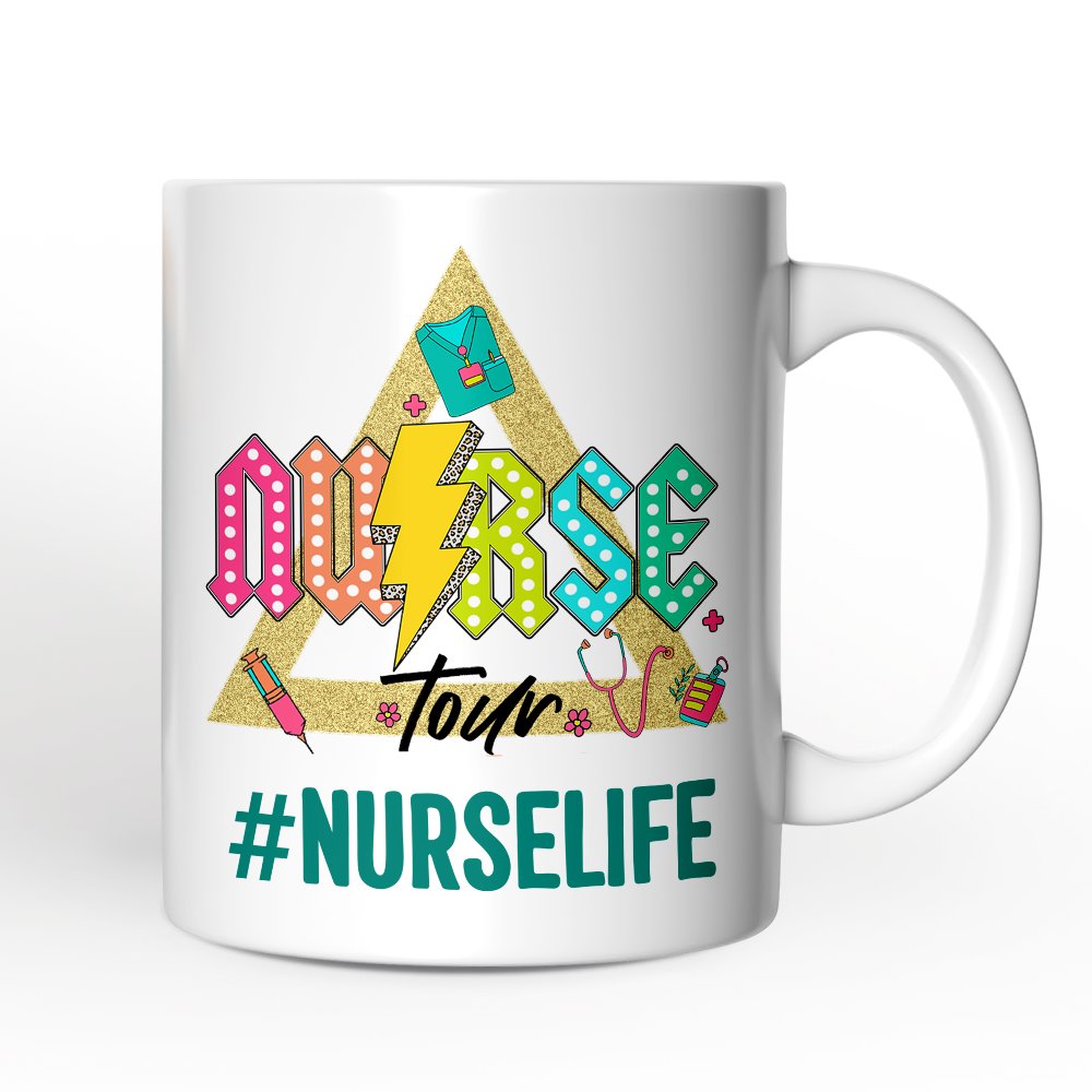 Nurse Life Tour Personalized Mug, Medical Worker Custom Gift with Name Personalized Ceramic Mug OrnamentallyYou 12oz Mug Non-Custom 