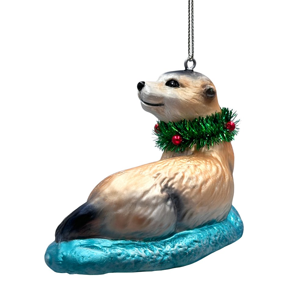 Cute Otter Glass Christmas Ornament, Exotic Animal Tree Decoration Glass Ornament OrnamentallyYou 