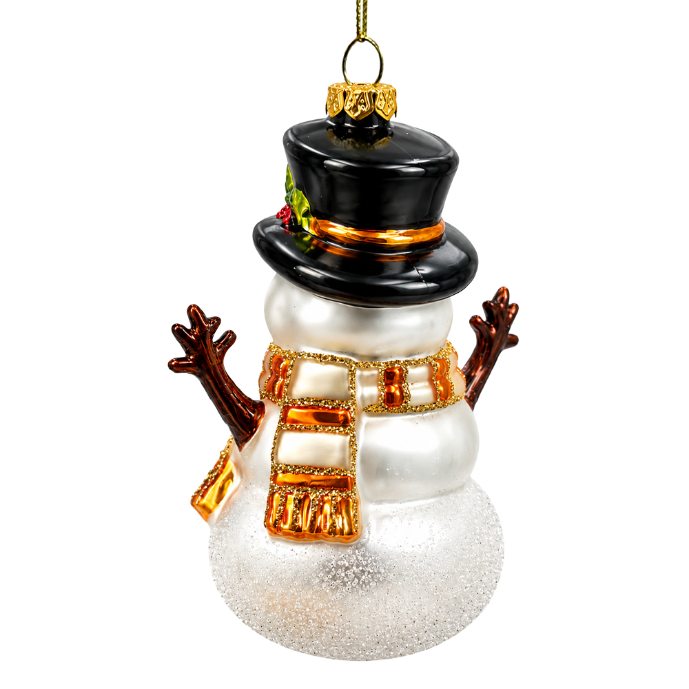 (PRE-ORDER) Duck Snowman Glass Christmas Ornament, Quirky Christmas Holiday Tree Decor