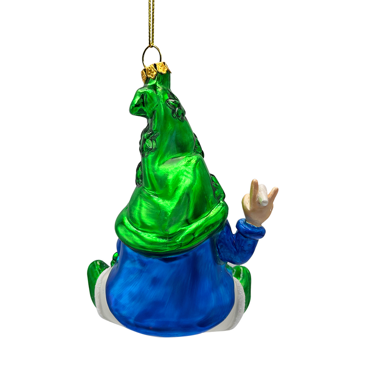 (Pre-Order) Fun Weed Themed Gnome Glass Ornament, Pothead Smoker Unique Holiday Gift