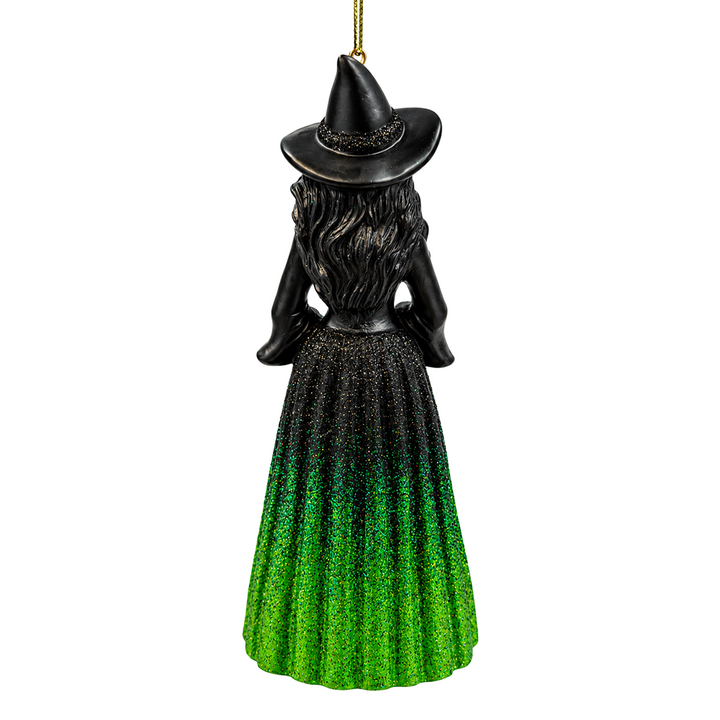 (PRE-ORDER) Green Skin Witch Resin Ornament, Gothic Halloween Sorceress Tree Decor