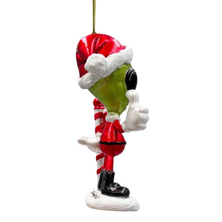 Greetings Earthlings Alien Ornament, Unique UFO Christmas Decor Resin Ornaments OrnamentallyYou 