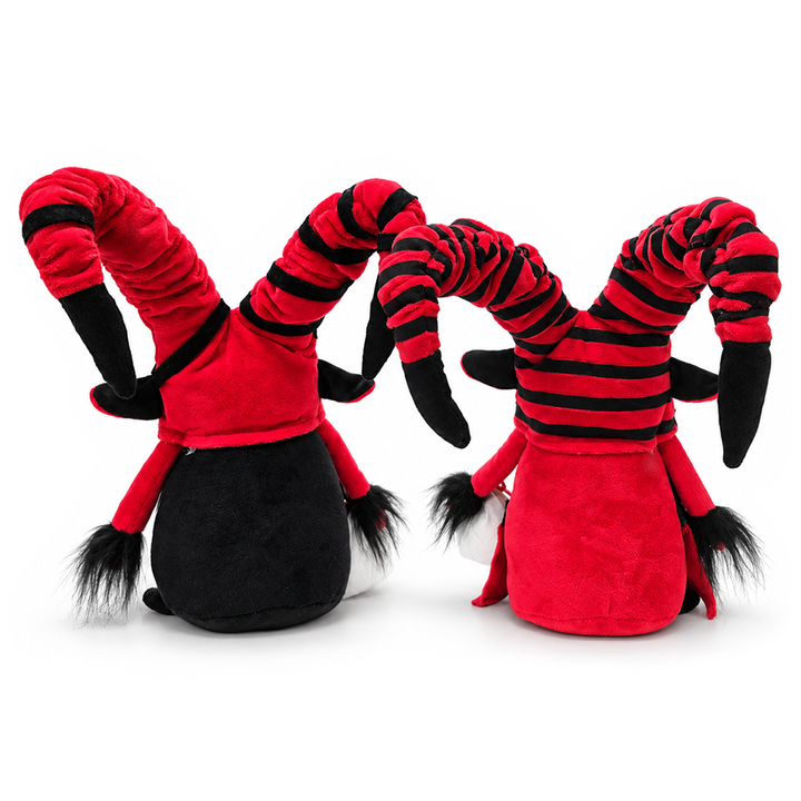 Krampus Plush Gnome Set of 2, Naughty List Christmas 15" Tabletop Decoration