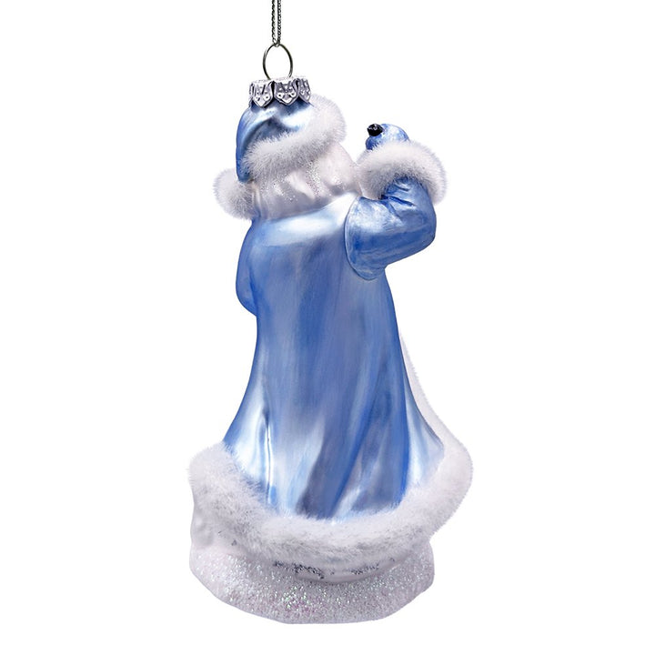 Polar Whisperer Santa Glass Christmas Ornament, Arctic Polar Bear, Wolf, and Bunny Rabbit Glass Ornament OrnamentallyYou 