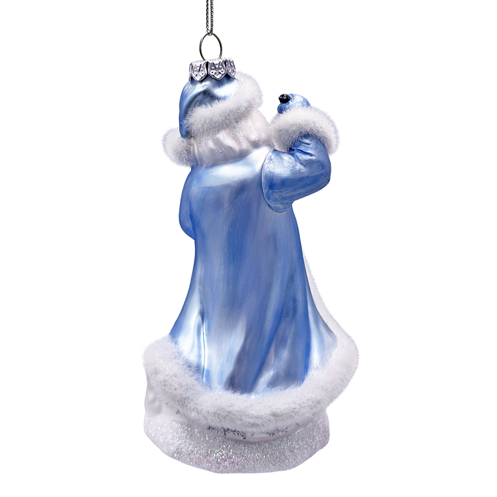(Pre-Order) Polar Whisperer Santa Glass Christmas Ornament, Arctic Polar Bear, Wolf, and Bunny Rabbit