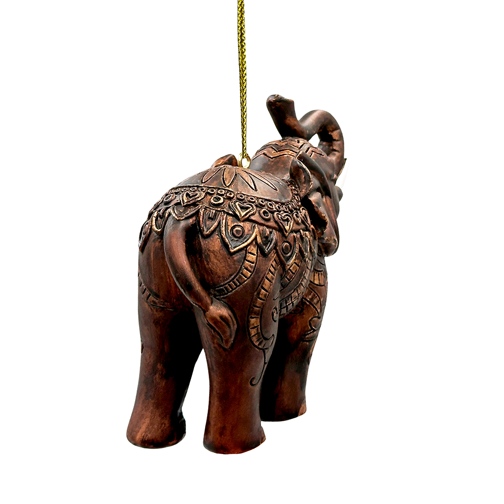 (Pre-Order) Boho Elephant Ornament, Exotic Resin Christmas Tree Decor