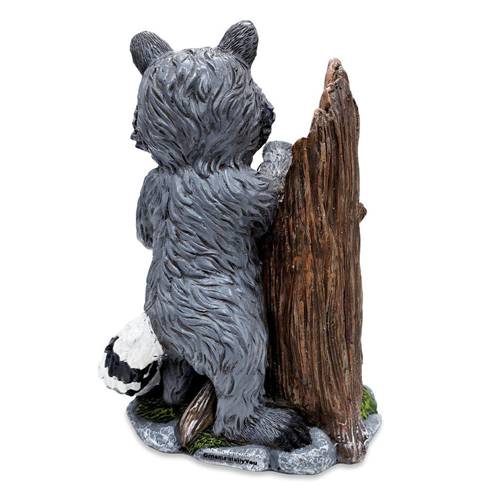 Raccoon Solar Lamp Garden Statue, 9" Lighted Animal Figurine Outdoor Decor Resin Statues OrnamentallyYou 