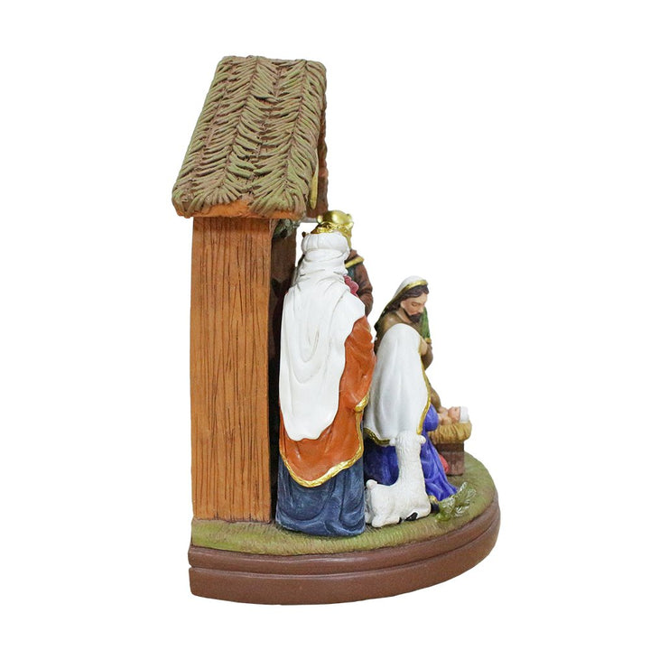 (Pre-Order) Radiant Nativity Scene Handcrafted Statue Figurine, 7" Birth of Jesus Christian Home Decoration Resin Statues OrnamentallyYou 