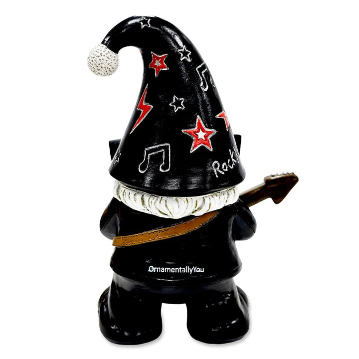 Rockstar Gnome Garden Statue, 7.5" Electric Guitar Playing Dwarf Figurine Resin Statues OrnamentallyYou 